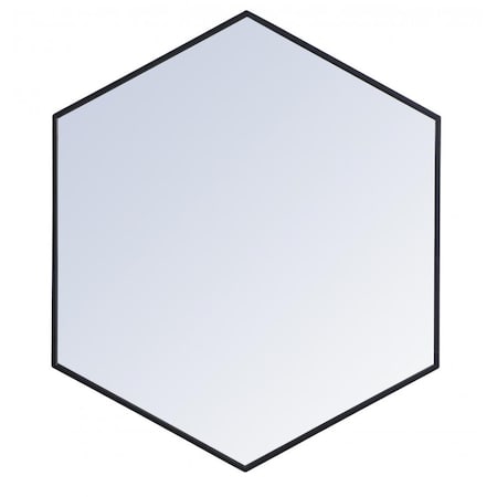 Blueprints 38 in. Metal Frame Hexagon Mirror in Black - 37.125 x 31.25 x 0.16 in. BL2571245